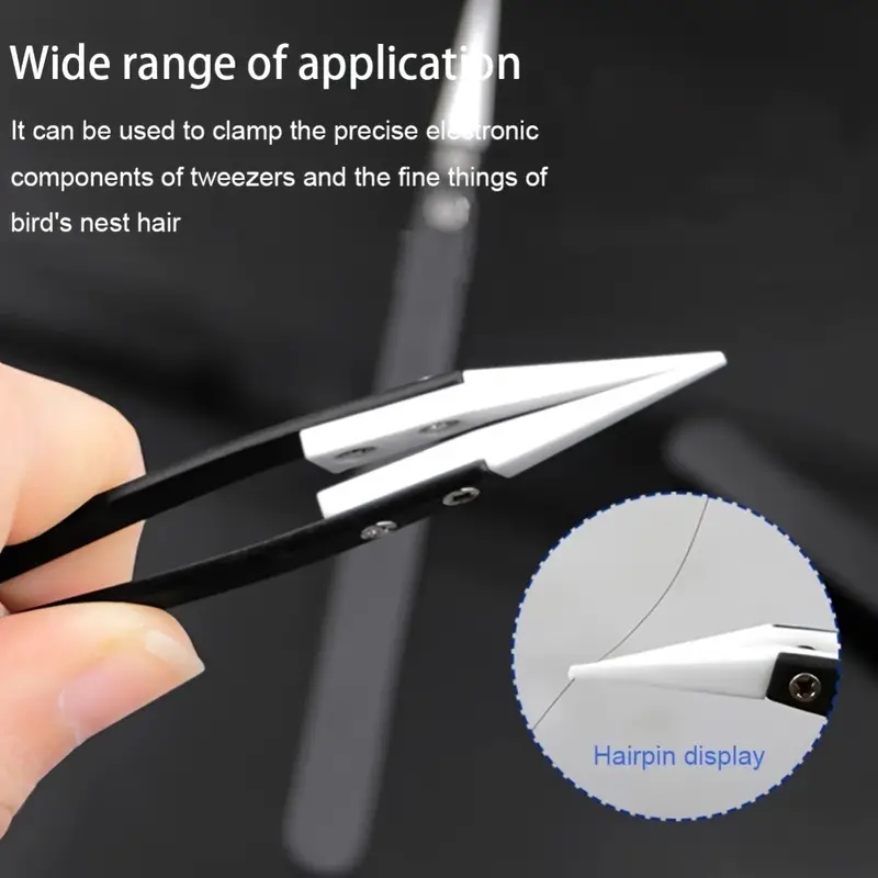 Isolation Tweezer Curved - Ceramic antistatic tweezers, industrial stainless steel