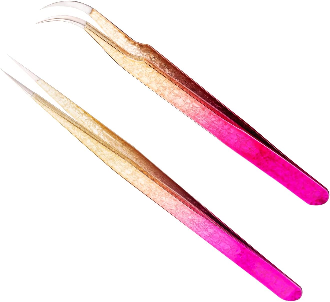 Isolation Tweezer Curved - Precision Lash Tweezers Set, 2 Pcs