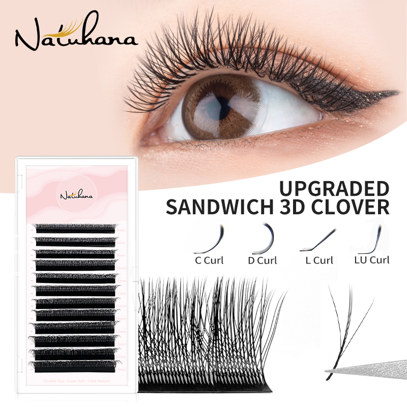 Eyelash Extension Logo - NATUHANA 3D W Shaped (2.0) Soft