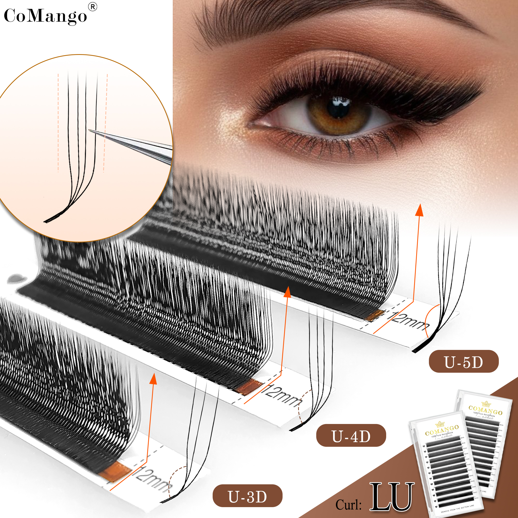 Eyelash Extension Yelix - CoMango 3D 4D 5D U Shaped