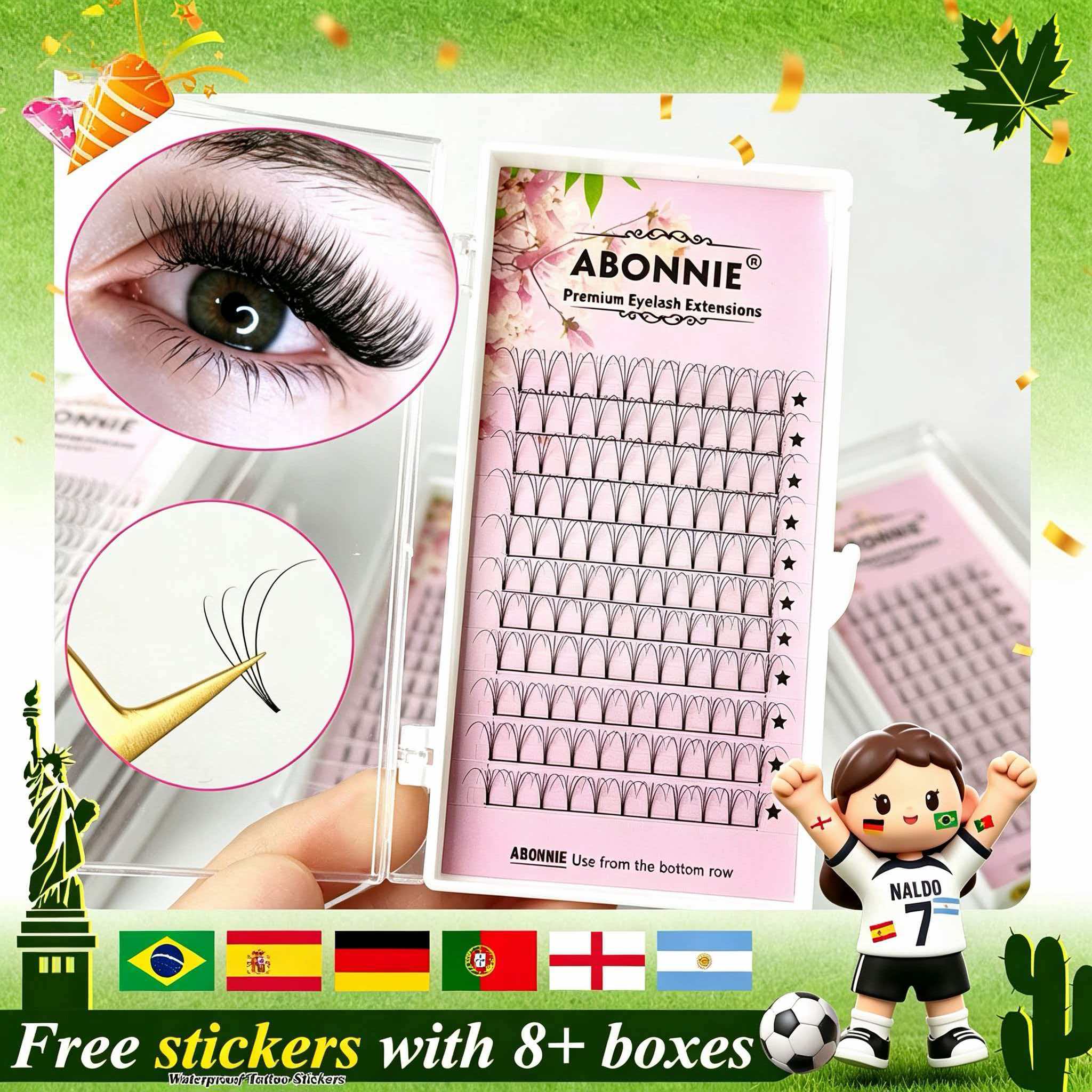 Eyelash Extension Russian - Abonnie 6D Narrow Fan Premade Fans
