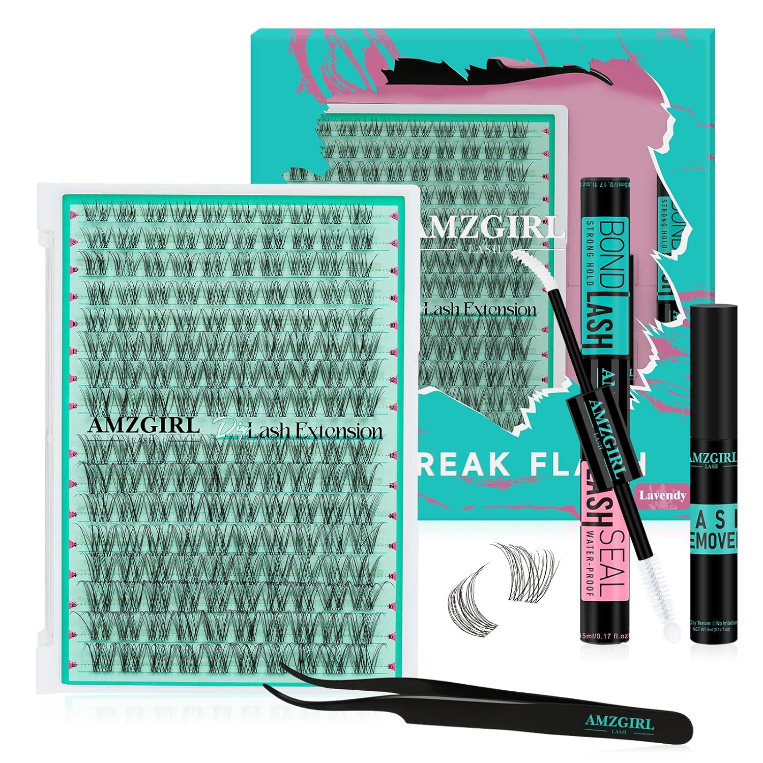 Eyelash Extension Remover At Home - 160pcs Lash Clusters Kit: Natural Eyelash
