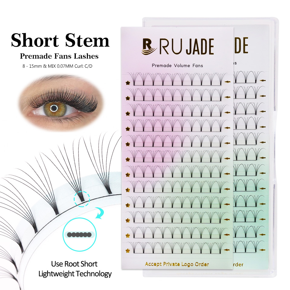 Eyelash Extension Russian - RUJADE Short Stem 3D 4D 5D