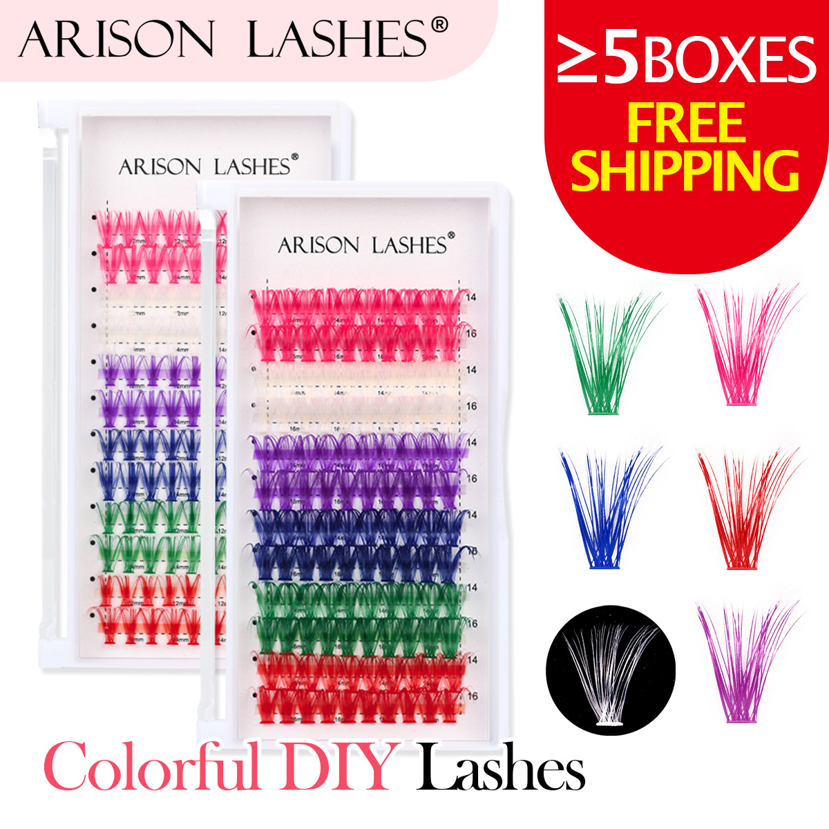 ARISON 12 Rows Mixed Colored C - Lash Tile Palette 리뷰 및 가격