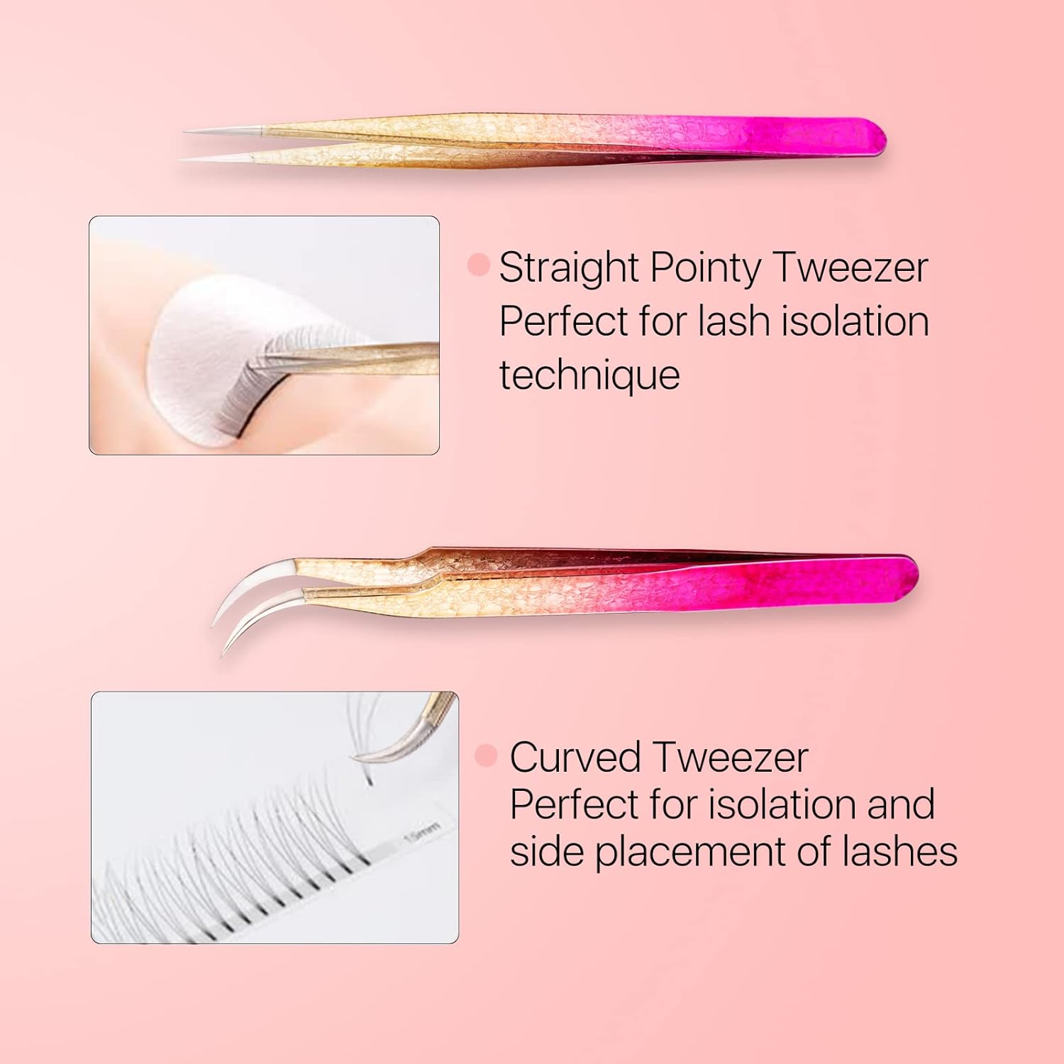 Precision Lash Tweezers Set, 2 - Isolation Tweezer Curved 리뷰 및 가격