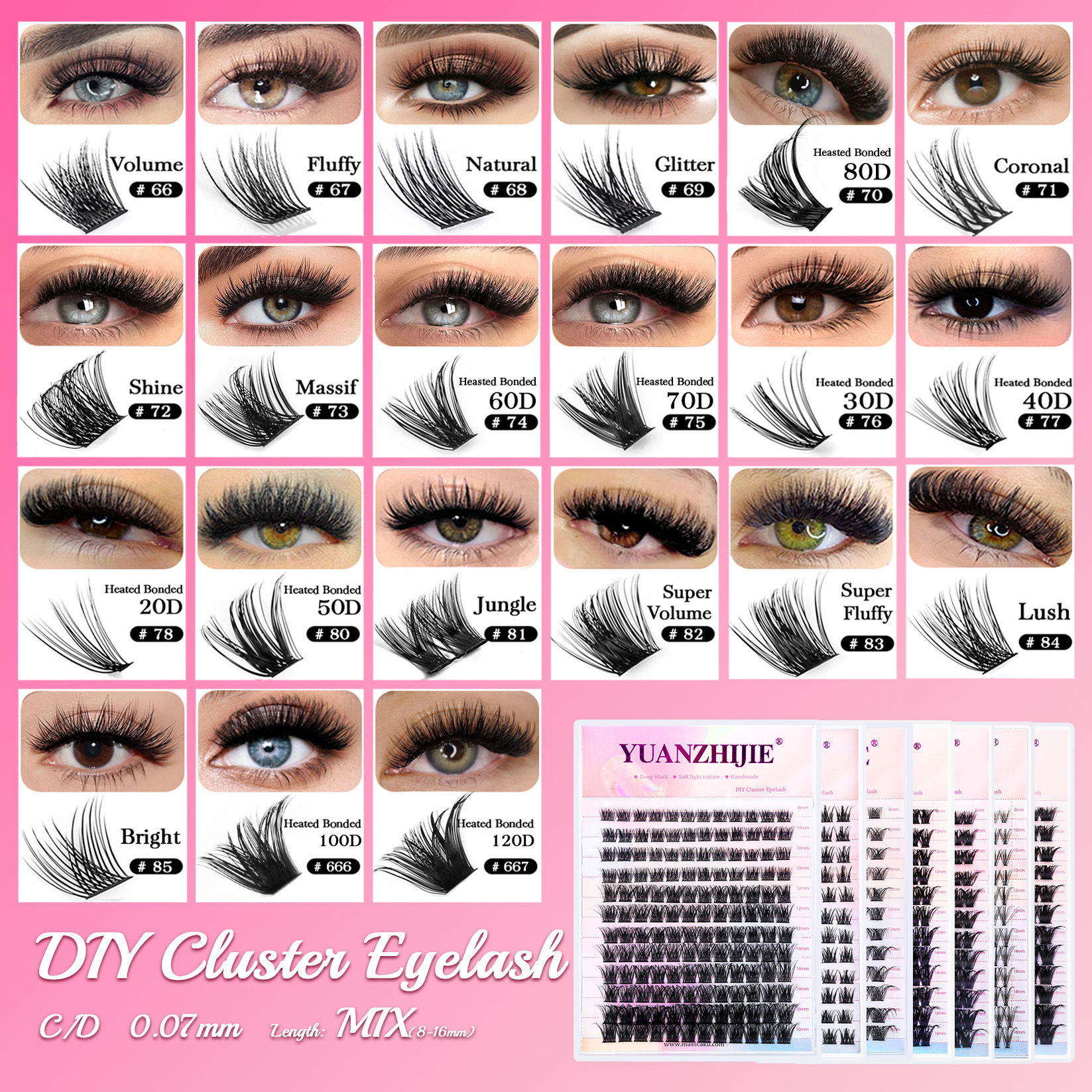 144 pcs DIY Cluster Segmented  - Eyelash Extension Russian 리뷰 및 가격