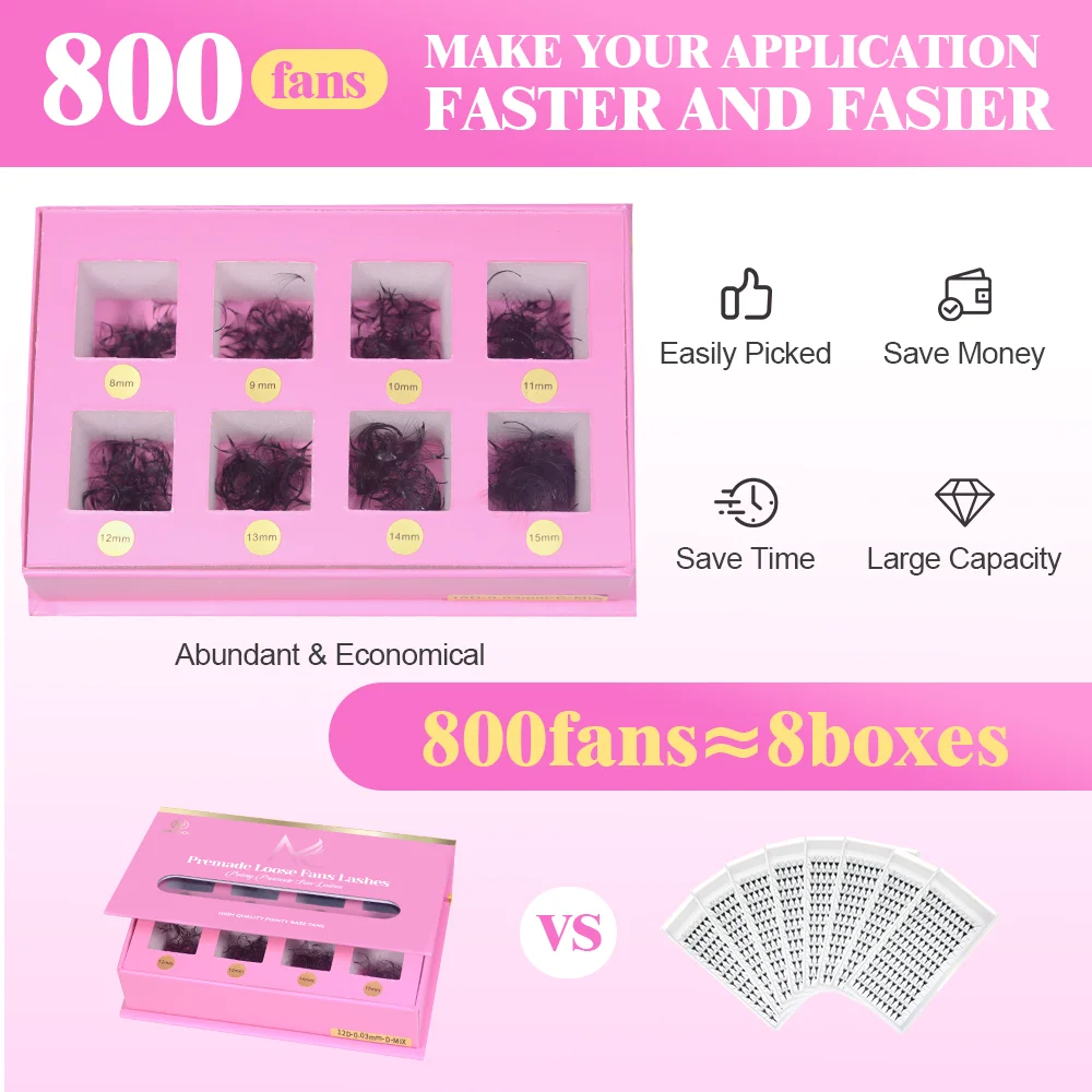MAYOOC 800Fans Loose Fan Lashe - Eyelash Extension Logo 리뷰 및 가격
