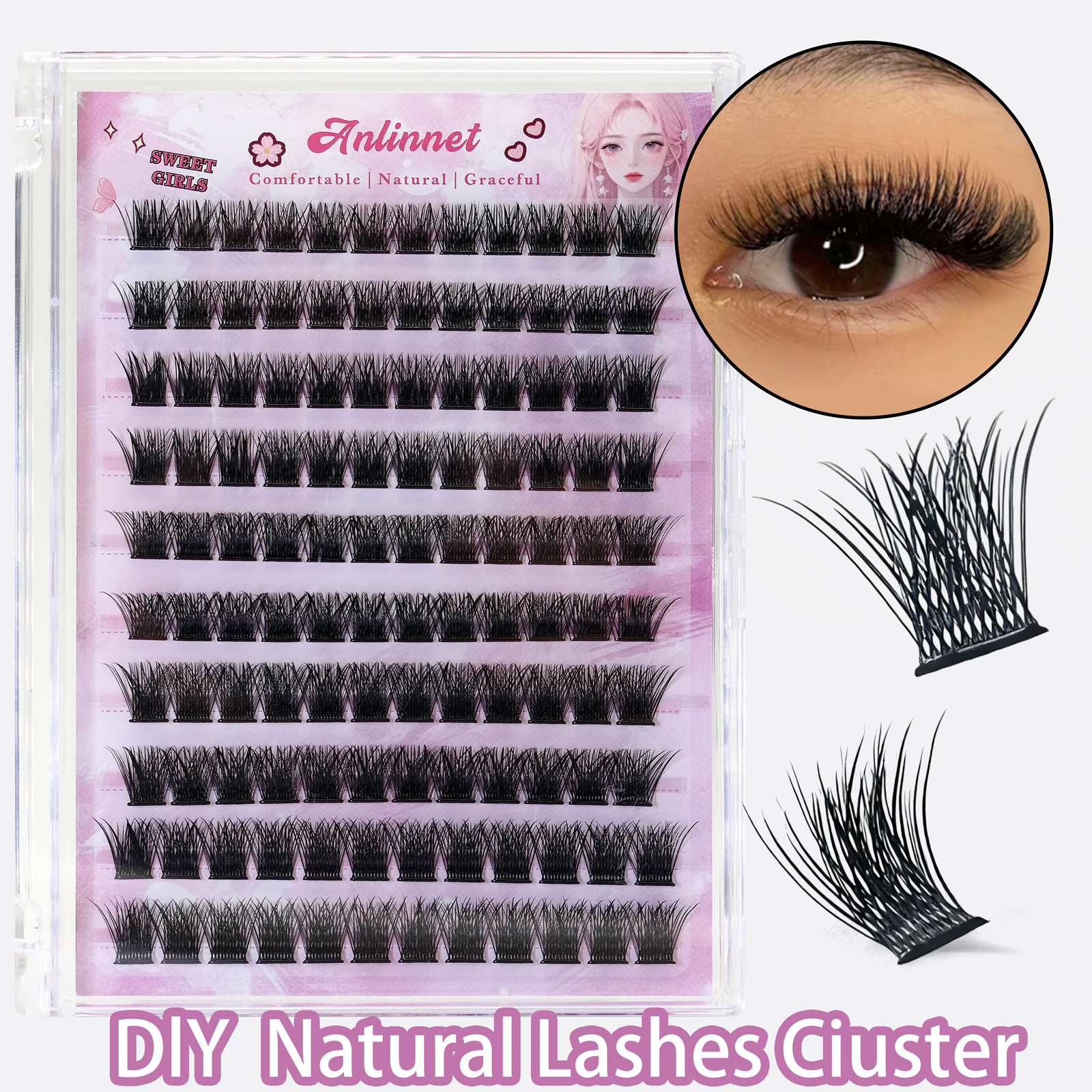10 Rows No-Glue Fluffy Lashes  - Eyelash Extension No 9 리뷰 및 가격