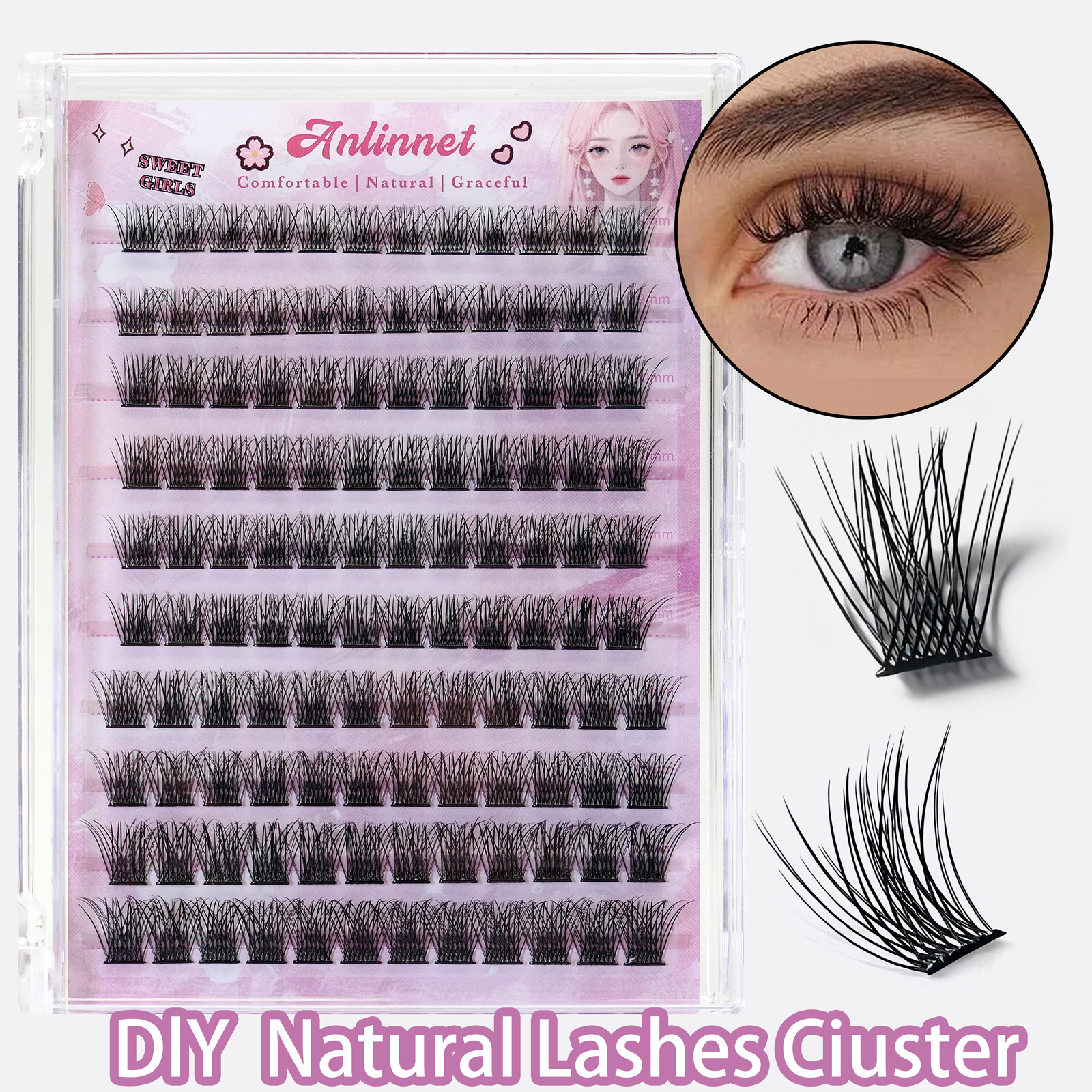10 Rows No-Glue Fluffy Lashes  - Eyelash Extension No 9 리뷰 및 가격