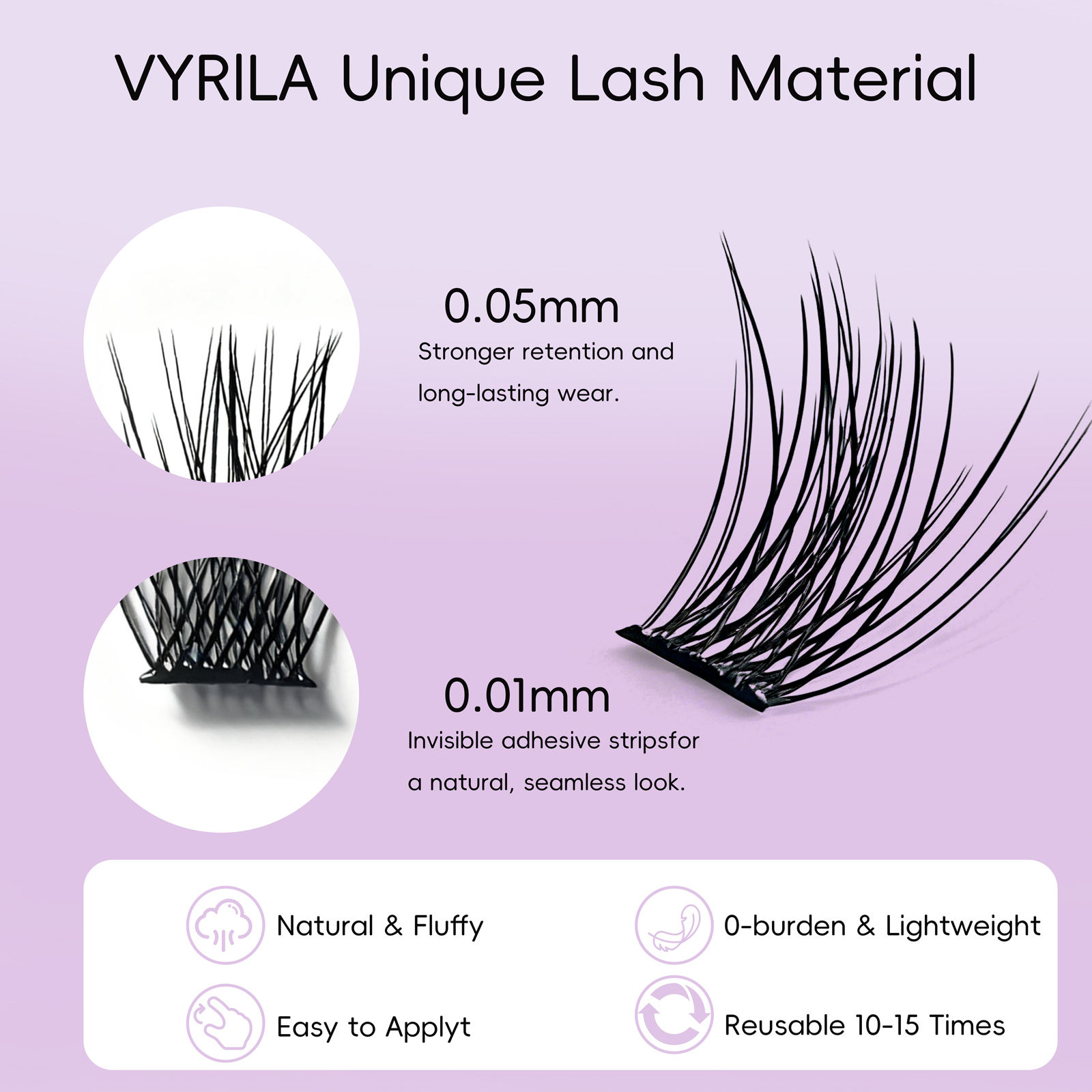 10 Rows No-Glue Fluffy Lashes  - Eyelash Extension No 9 리뷰 및 가격