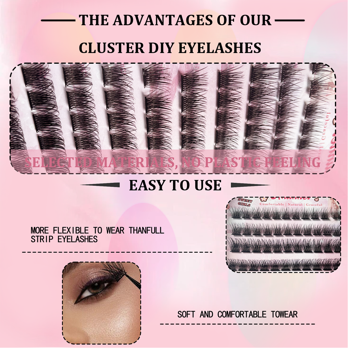10 rows of No Glue Needed Lash - Eyelash Extension No 9 리뷰 및 가격