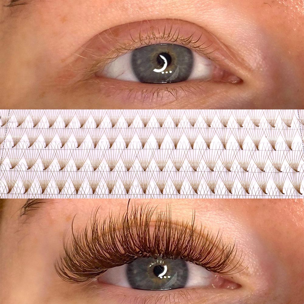 320 Colored Pointy Base Brown  - Eyelash Extension Russian 리뷰 및 가격