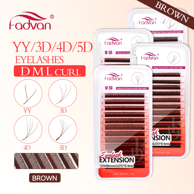 FADVAN Brown 4D/3D/5D lashes W - Eyelash Extension Yelix 리뷰 및 가격