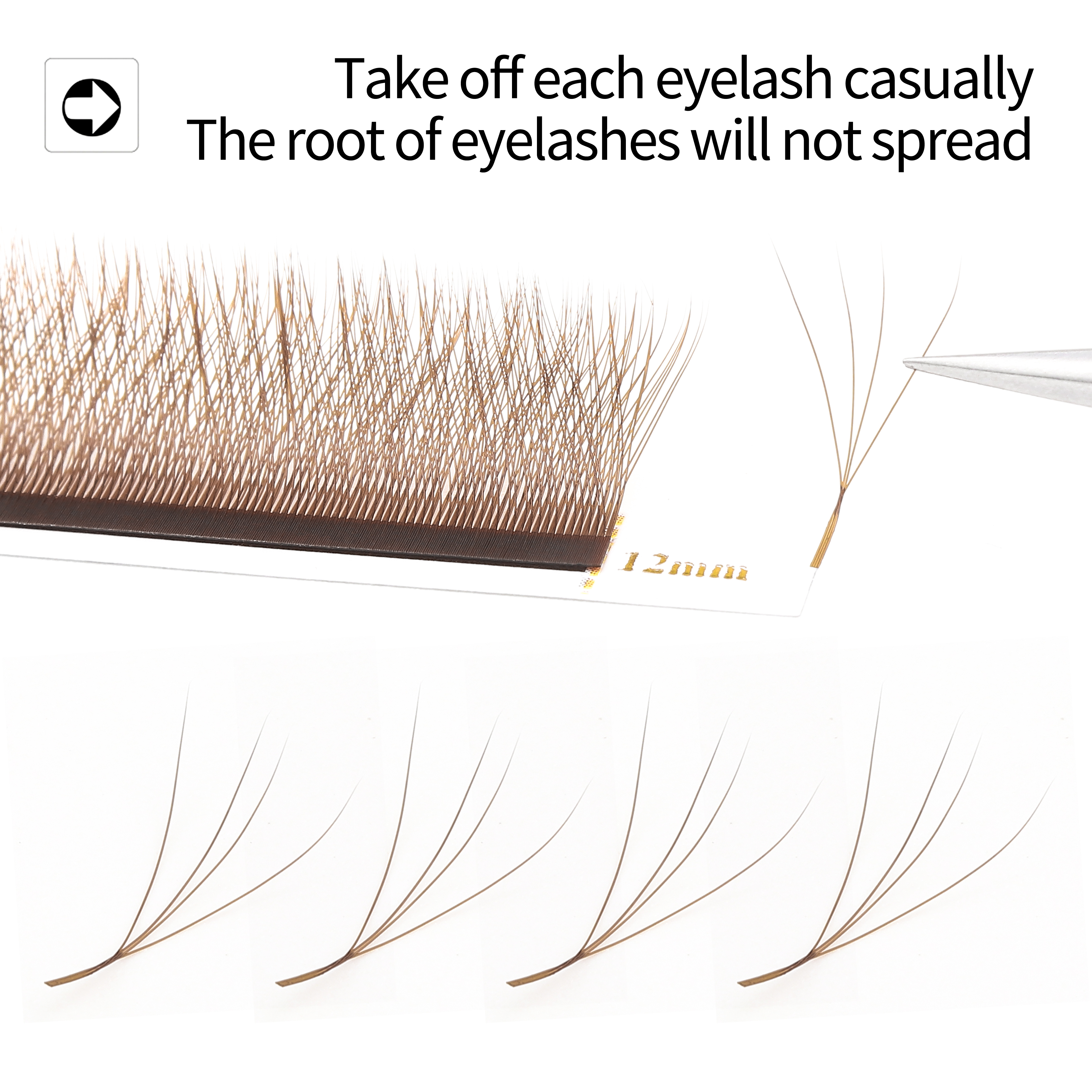 XIUSUZAKI Brown W Shaped 2D 3D - Eyelash Extension Yelix 리뷰 및 가격