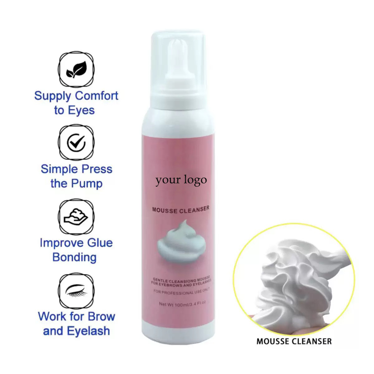 Factory Wholeasle Custom100ml  - Eyelash Extension Logo 리뷰 및 가격